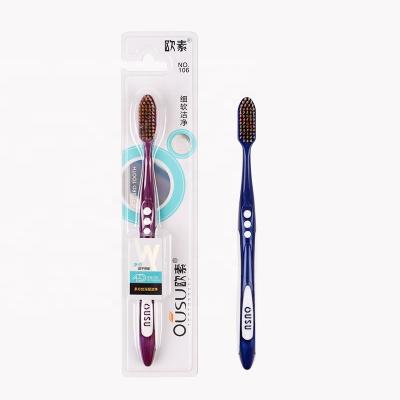 China Home Use+travel 2023 Factory Direct Sale Home Use #106 Portable  High Quality Soft Bristle Adult Toothbrush for sale