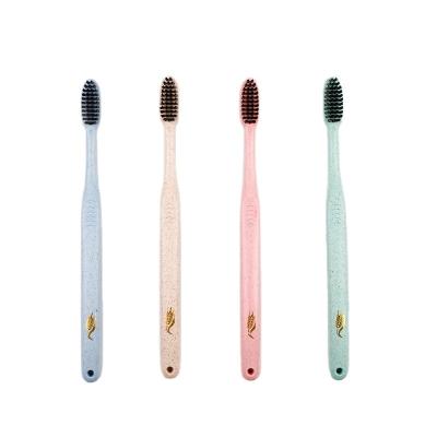 China Home Use+travel Toothbrush  #002 Biodegradable Eco Friendly 4  Colors Feature Origin Type Age Place Model Group Medium bristles for sale