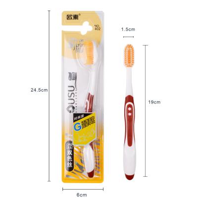 China Soft Rubber 2023 New Design #402 Adult Toothbrush 4 Kind Of Colors Soft Rubber Handle Toothbrush for sale