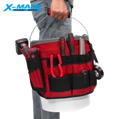 China Big capacity ; Portable X-Trouble Amazon Style Hot Selling OEM Folding Heavy Duty Tool Organizer Construction Tool Bucket Bag for sale