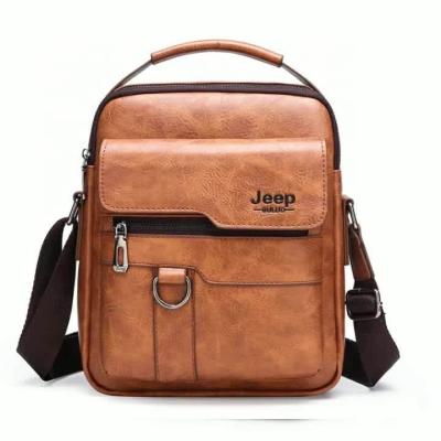 China Fashion Men's Messenger Bag Fashion Leather Vintage PU Handbag Waterproof Cell Phone Bag for sale