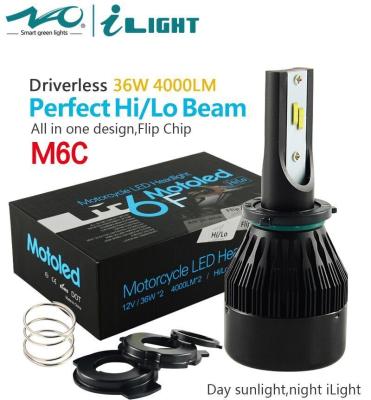 China 4000 lumen Bright Motorcycle Headlight M6C replace HID and halogen bulb for sale