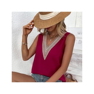 China 2022 Fashion Chiffon Sleeveless Shirt Hot Sale QUICK DRY Loose Casual Sleeveless Top Ladies Lace Up Vest for sale