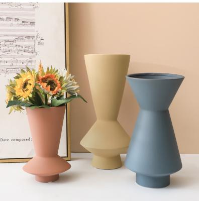 China Minimalist custom modern Nordic creative decoration gift style ceramic vase for sale