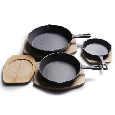 China Best Minimalist Whole Cast Iron Pre-Seasoned Kitchen Cooking Ware Non Stick Skillet Pans for sale