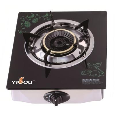 China Single Infrared Car Cooker Gas Stove With 7mm Top And Black Glass Painted Frame for sale