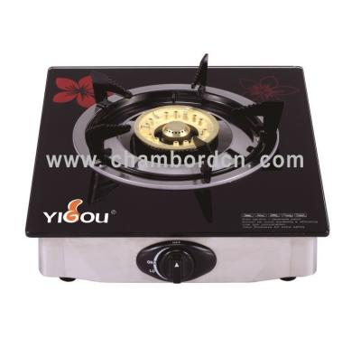 China Outdoor Tempered Glass Car Portable Single Burner And Indoor Use Gas Stove for sale