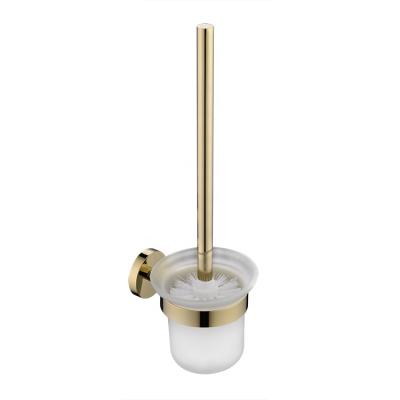 China 2021Hot Selling Modern And Gold Toilet High Quality Polished Brass Brush Holder for sale