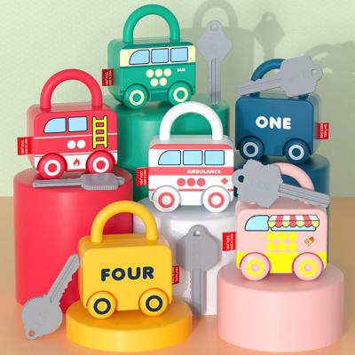 China Montessori kids play cars montessori match learning lock and key number toys learning locks toys educational montessori for sale