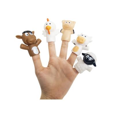 China Wholesale Animal Finger Puppets PVC Toy Story Children's Toy Finger Toys Custom Finger Puppet Set 20.2*16.5*4.5 for sale