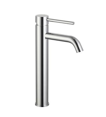 China Single Lever Tall Basin Mixer Faucet Bathroom Chrome Brass Long Handle Hot And Cold Water Faucet for sale