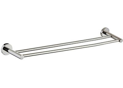 China Wall Mount Bathroom Accessory Set Chrome Finishing Towel Bar Modern Towel Rail Double Towel Rod for sale