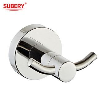 Cina Accessori da bagno montati a parete SUS304 Double Robe Hook cromo lucido clssical design rotondo OEM ODM in vendita