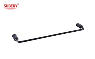 Cina Zinc Single Towel Bar nero matto Portabagno Accessori bagno nero matto OEM Rotondo in vendita