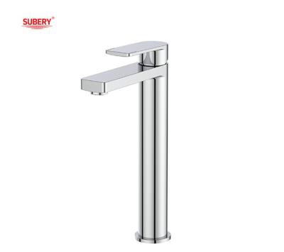 China Chrome Brass Tall Basin Mixer Faucet Single Lever en venta