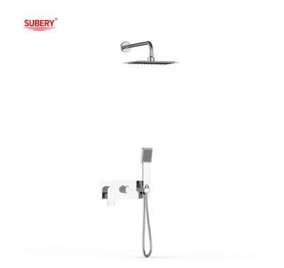 Cina Single Lever Concealed In-Wall Bath Or Shower Mixer With Diverter Rainshower Handshower Bath Matt Black Brass Tap Faucet in vendita