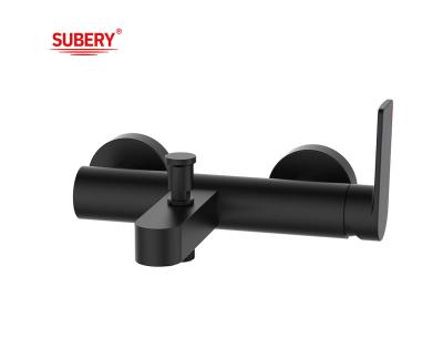 China OEM Brass bathtub faucet mixer shower brass body bathroom single lever handle Bathroom matt black for sale