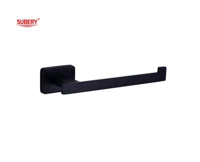 China Zinc Wall Mounted Bathroom Accessories WC toilet roll paper holder matt black rectangle design OEM ODM zu verkaufen