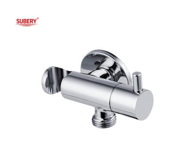 China OEM Messing Toilette Shattaf Set Halter Ventilgriff Bidet Badezimmer Chrome zu verkaufen