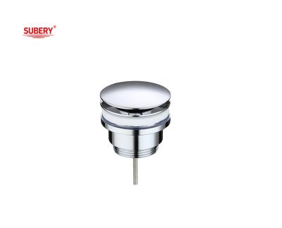 China Brass basin drain drainage big cap stopper vanity Waste drain vessel pop up drain lavatory basin waste chrome OEM for sale