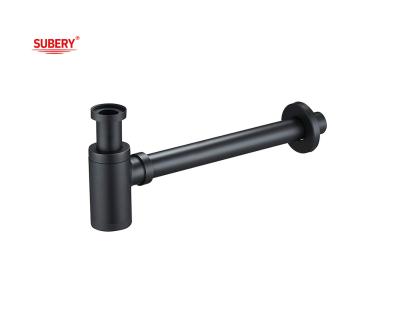 Chine Matt Black Siphon salle de bains OEM toilettes égoutter les égouts pour le lavage bassin piège de bouteille de zinc à vendre