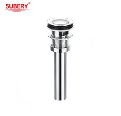 China Sanitary Ware Bathroom Drainer Waste Basin Sink Drain Brass Pop Up Drain Body With Stainless Steel Tailpipe for sale