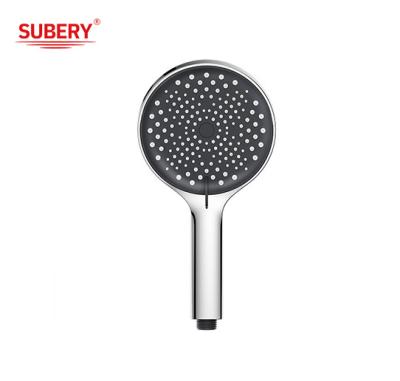 China Shower Head with Handheld Spray Black Shower Head 3 Mode Settings High Pressure Shower Heads Anti-leak Chrome Finish Showerhead for sale