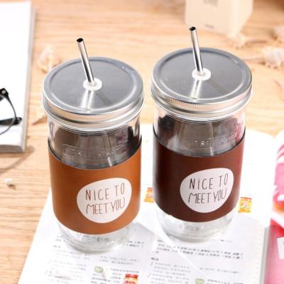 중국 Amazon Hot Sale 700ml Reusable Wide Mouth Glass Mason Jar Glass Tumbler Boba Bubble Tea Cup With Bamboo/Plastic Lid 판매용