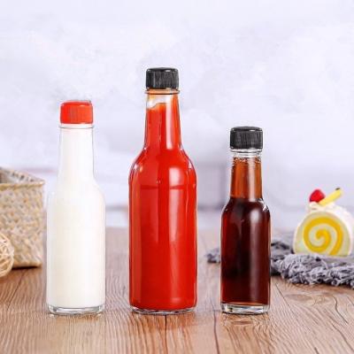 China 150ml 250ml Hot Sauce Bottle with Cap and Shrink Capsule Woozy Bottles for Chili Sauce fruit jam italian dressing bottle for sale