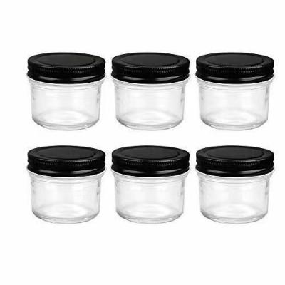 China Custom 4 OZ 120ML Clear Wide Mouth Mason Glass Canning Jar With Sliver Lids zu verkaufen