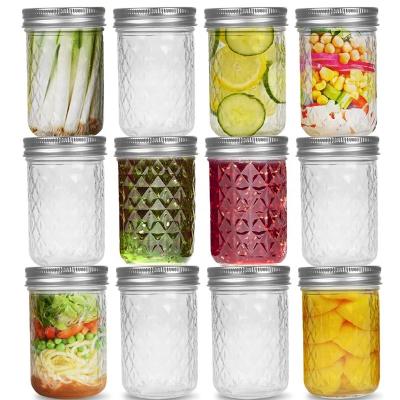 China Wholesale glass jelly jam jars 4 oz 8oz 10oz 12oz 16oz Regular Mouth Glass Mason Jars With Airtight lids For Drinking zu verkaufen