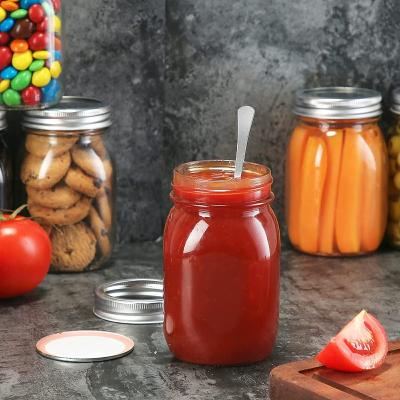 China 4oz 8oz 16oz 32oz Glass Jam Peanut Butter Jar Regular Mouth Wide Mouth Glass Mason Jars with Metal Lids For Food Storage zu verkaufen