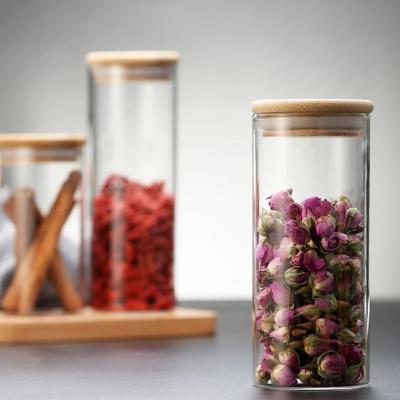 China Transparent Glass Jar Sealed Canister Food Storage Container for Loose Tea Coffee Bean Sugar Salt zu verkaufen