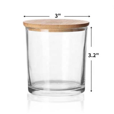 China Glass Candle Jars with Bamboo Lids for Making Candle 8 OZ Empty Clean Candle Containers Wholesale zu verkaufen