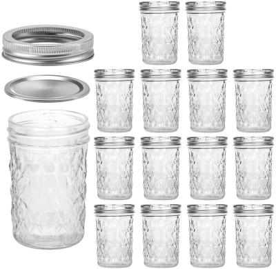 China Wholesale High Quality Mini Crystal jelly Mason Tapered Glass Jar zu verkaufen