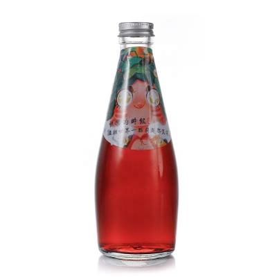 China 300ml Sparkling water bottle soda glass bottle juice drink bottle with screw lids zu verkaufen