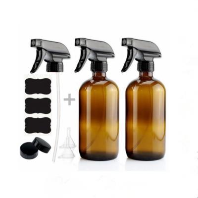 China 250/500ml Empty Spray Glass Bottle Refillable Amber Glass Container Jar with Nozzle for Storage Alcohol Disinfectant for sale