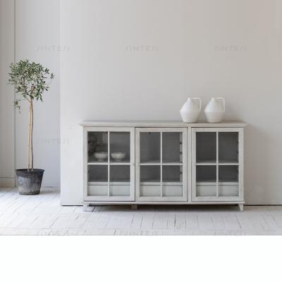 China Natural Antique White Furniture Cupboard Furniture Sideboard Wooden Sideboard Cabinet Sideboard for sale