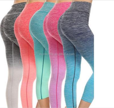 China Ombre Antibacterial Colorful Yoga Women Fashion Workout Leggings Fitness Running Tights for sale