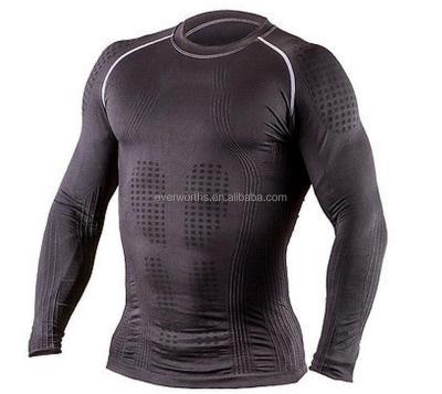 China Antibacterial Mens Seamless Base Layer Long Sleeve Compression Shirt for sale