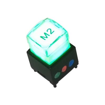 China SPST HAT 12 By 12 THT Non-lock RGB Plastic Push Button Switch With Customized Logo for sale