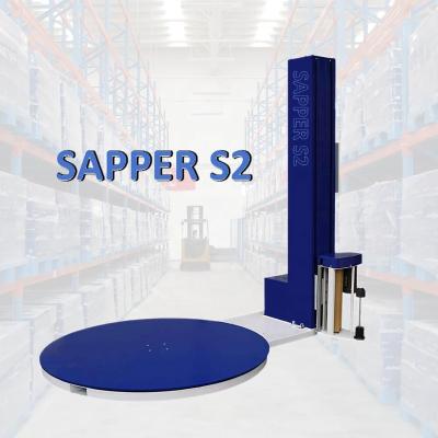 China High Efficiency Easy Operation SAPPER S2 Intelligent Type Heavy Loading Turntable Automatic Stretch Film Pallet Wrap Machine for sale