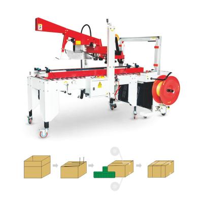 China High Efficiency Easy Operation Automatic tape box case Carton Sealing & Strapping Machine With Flap Folding for sale