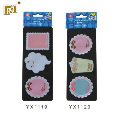 China Self Adhesive Kawii Custom Printed Die Cut Shaped Sticky Notes for sale