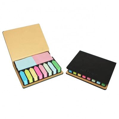 China JUNWEI-STICKY NOTE logo office notes box promotional customized PU sticky cover self-adhesive for sale