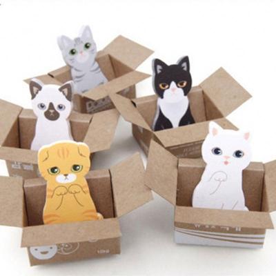 China Mini style 3D self-adhesive box stickers korean novelty personalized cute kawaii cat sticky notes for sale