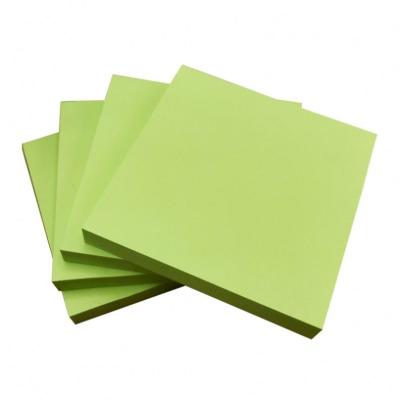 China Self Adhesive Stationary Yellow and Green Custom Paper Cubes Pads Printed Logo Sticky Note Pad Notebook for sale