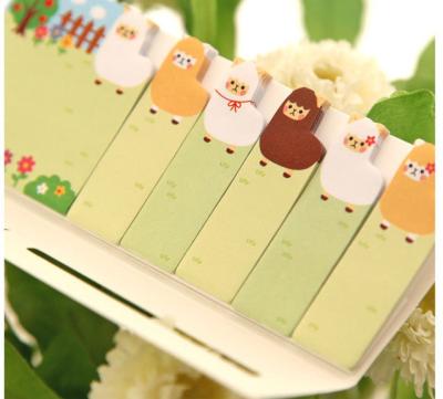 China Kawaii Self Adhesive School Supplies Paper Stickers Forefinger Pointed It Creative Cute Animal Planner Stationery Memo Pad Markers Sticky Notes for sale