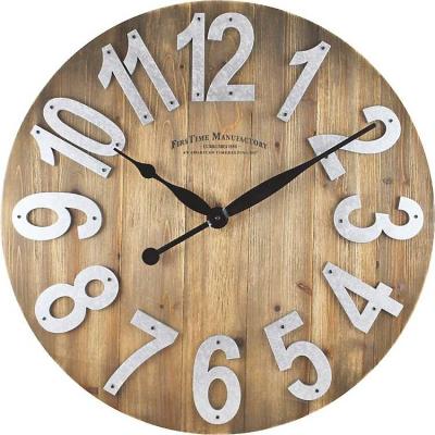 China Large Antique Style Antique 3D Number Vintage Wooden Handmade Wall Clock For Home Decoration for sale