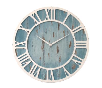 China Oversized Popular Fashion Classic Round Shaped Style Wall Clock American Style Antique Rustic Wooden Antique Home Decoration for sale